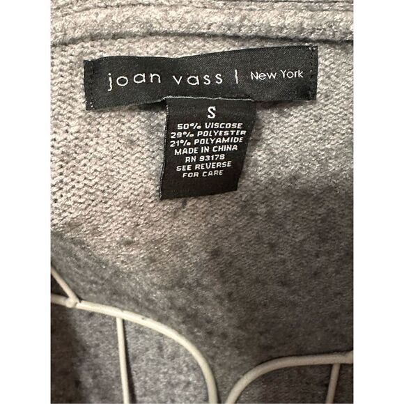 Nice JOAN VASS Heathered Open Front Long Line Cardigan size small Great Conditio - Picture 3 of 4